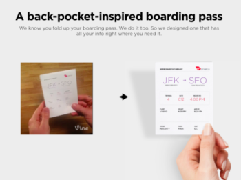 Day 141 : Virgin America modifie le format de sa carte d’embarquement. USA.